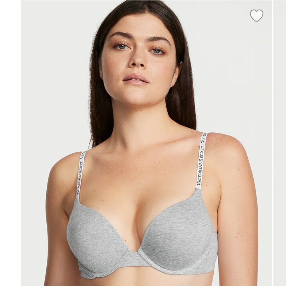 Victoria's Secret T-Shirt Push-Up Bra Gray 32DD NWOT Sold Out